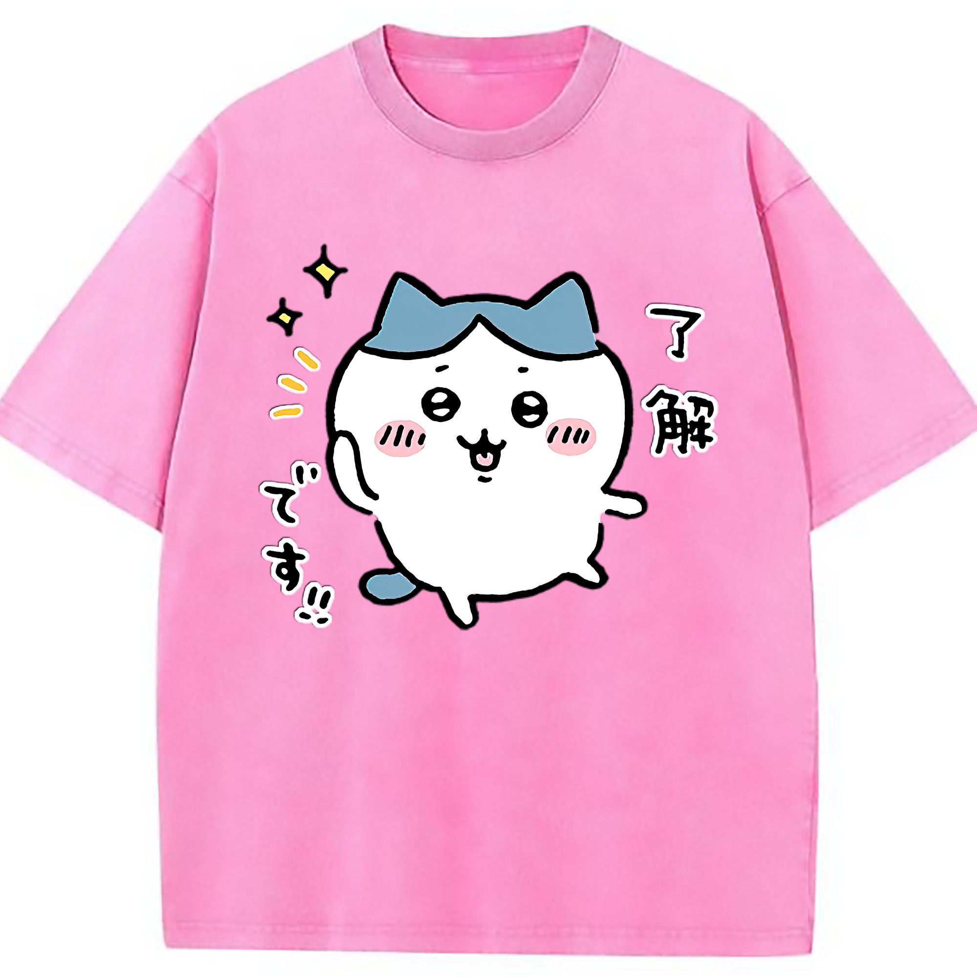 （画像用） ちいかわ ハチワレ Chii-kawa hachiware 綿100% ヴィンテージ風 半袖Tシャツ（フロントプリント）